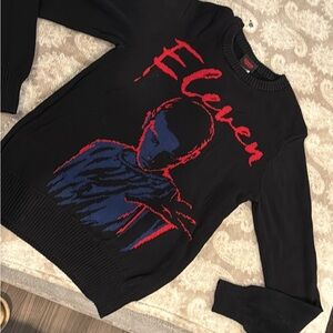 Eleven Graphic Crewneck Sweater - Black and Red size small used maybe twice